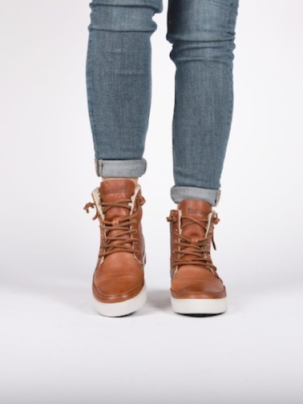 Blackstone Tan Leather Lace-Up Ankle Boots